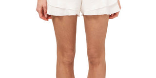 CeCe Women's Tiered Ruffle Belted Shorts Brown Size 6