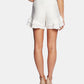CeCe Women's Tiered Ruffle Belted Shorts White Size 8