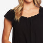 CeCe Women's Square Neck Blouse Black Size X-Small