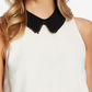 CeCe Women's Sleeveless Peter Pan Collar Top Soft Ecru Size Small