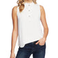 CeCe Women's Ruffle Collar Shell Top White Size X-Small