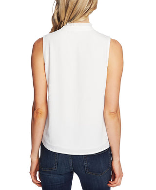 CeCe Women's Ruffle Collar Shell Top White Size X-Small