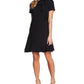 Cece Women's Rich Black Bow Neck Short Sleeve Dress Size 8