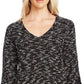 Vince Camuto Women's Marled V Neck Top Gray Size X-Small