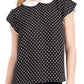 CeCe Women's Heirloom Polka Dot Blouse Black Size Medium