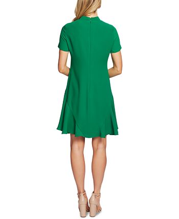 CeCe Women's Bow Neck Short Sleeve Dress Green Size 12