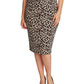 Vince Camuto Women's Fitted Lined Pull On Animal Print Pencil Skirt Brown Size 1X