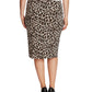 Vince Camuto Women's Fitted Lined Pull On Animal Print Pencil Skirt Brown Size 1X