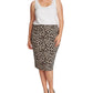 Vince Camuto Women's Fitted Lined Pull On Animal Print Pencil Skirt Brown Size 1X