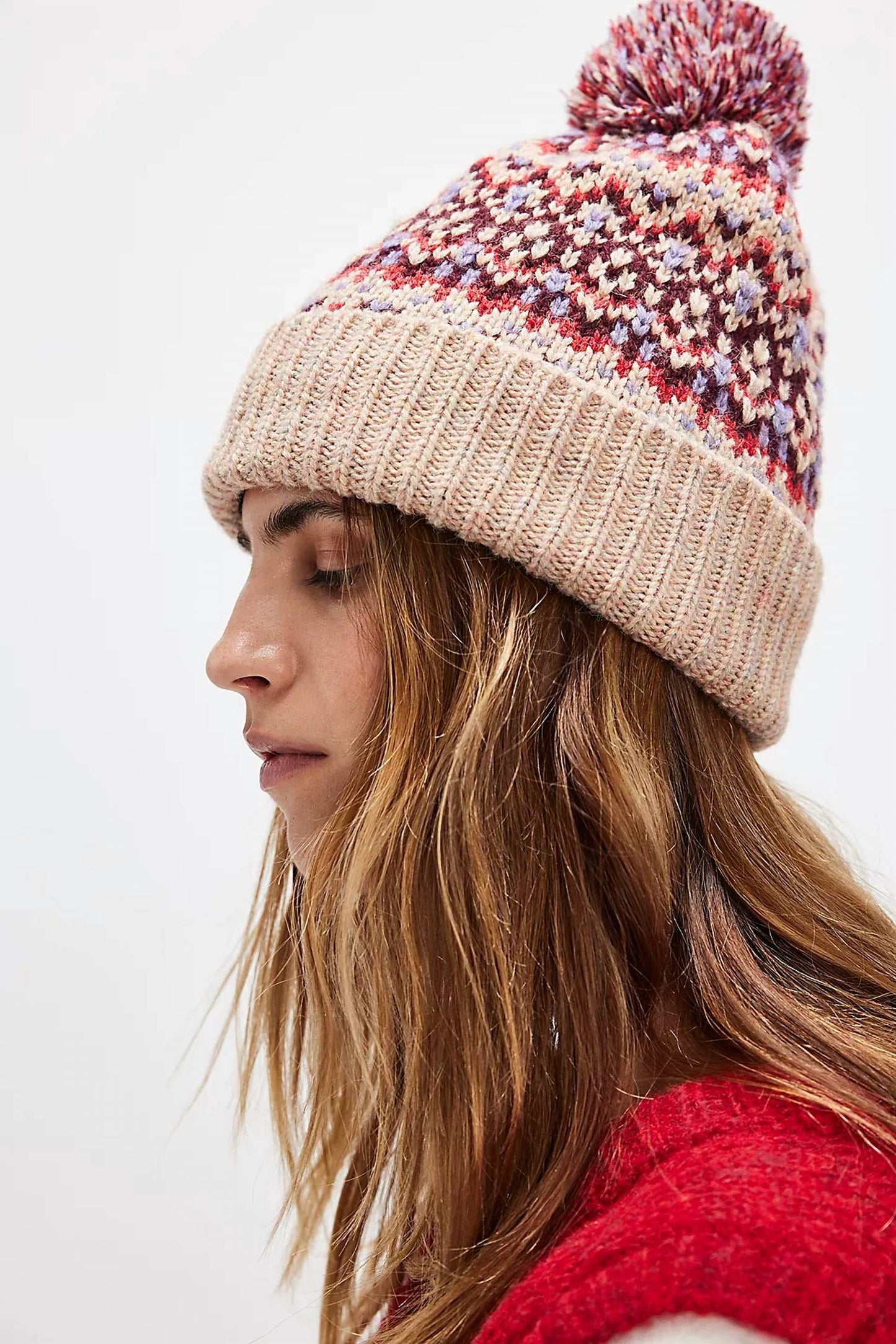 Free People - First Frost Fairisle Pom Beanie