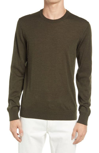 NN07 Harry Merino Wool Pullover Sweater - Dark Green Melange