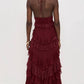 Alice + Olivia - Liana V Neck Ruffle Maxi Dress