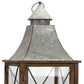 Rustic wood lantern with galvanized metal lid (set of 2)