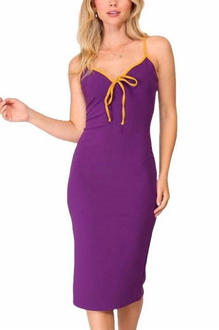 Vanilla Monkey - Women's Contrast Techno Crepe Midi Dress