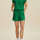 Double Take - Ruffle Sleeve Top And Short Set