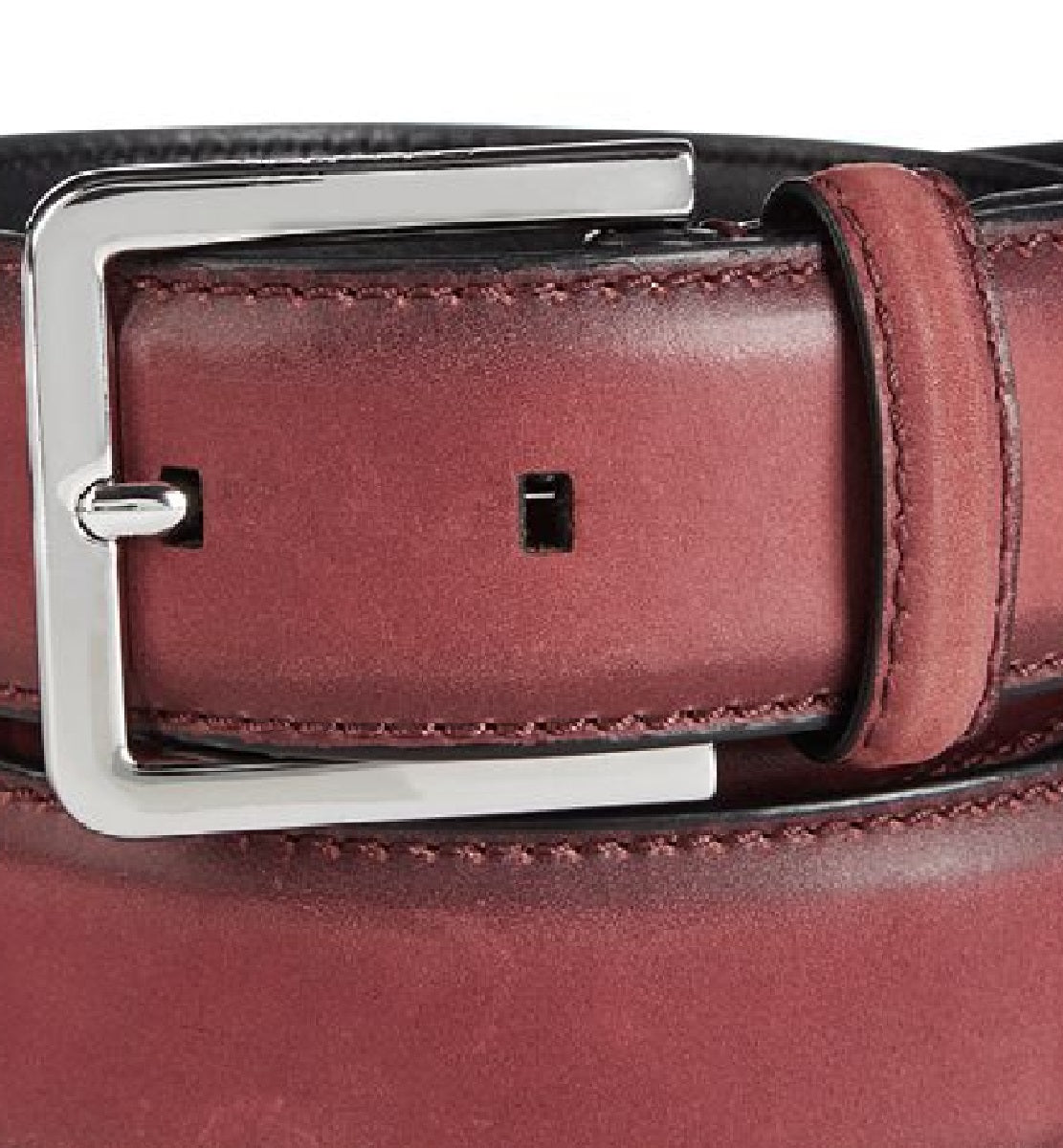 Calvin Klein Men's Burnished Edge Leather Belt Red Size 36