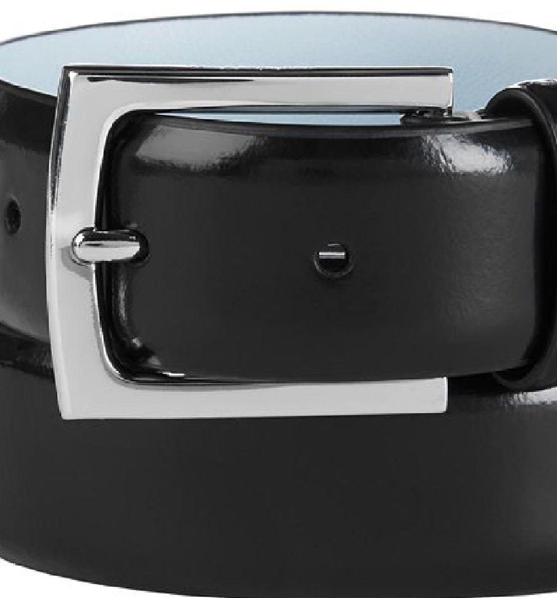 Calvin Klein Men's Semi Shine Feather Edge Leather Belt Black Size 44
