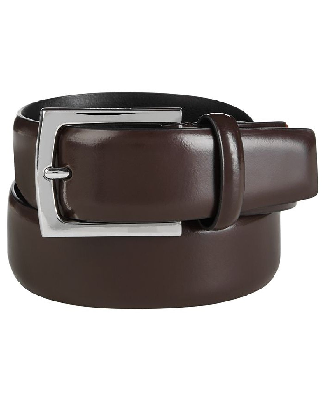 Calvin Klein Men's Semi Shine Feather Edge Leather Belt Red Size 32