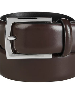 Calvin Klein Men's Semi Shine Feather Edge Leather Belt Red Size 32