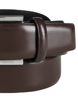 Calvin Klein Men's Semi Shine Feather Edge Leather Belt Red Size 32