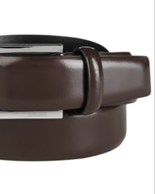 Calvin Klein Men's Semi Shine Feather Edge Leather Belt Red Size 40