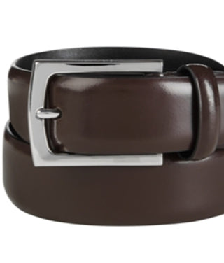 Calvin Klein Men's Semi Shine Feather Edge Leather Belt Red Size 40