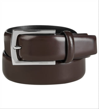 Calvin Klein Men's Semi Shine Feather Edge Leather Belt Red Size 40