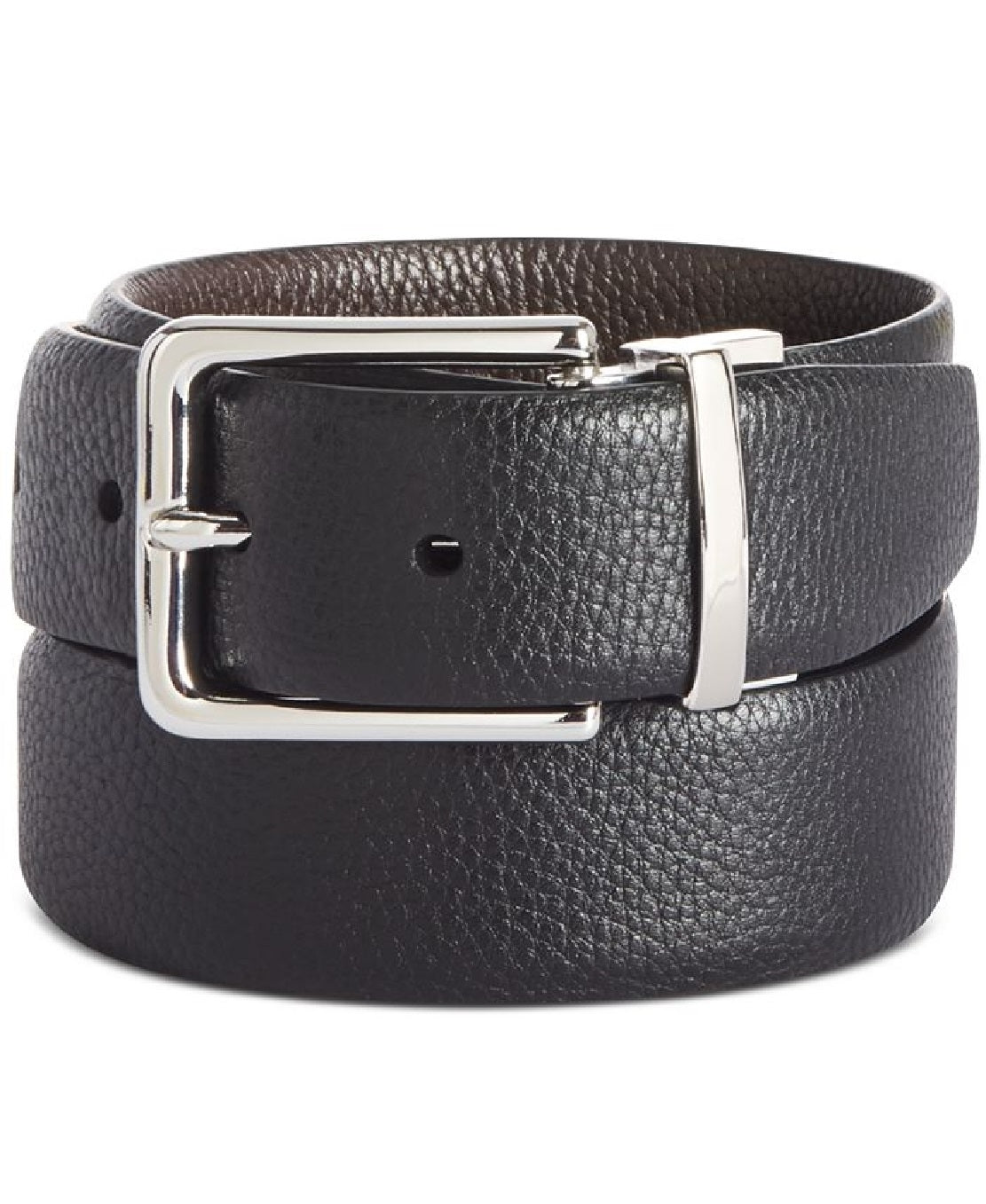 Cole Haan Men's Pebble Leather Reversible Belt Black Size 32