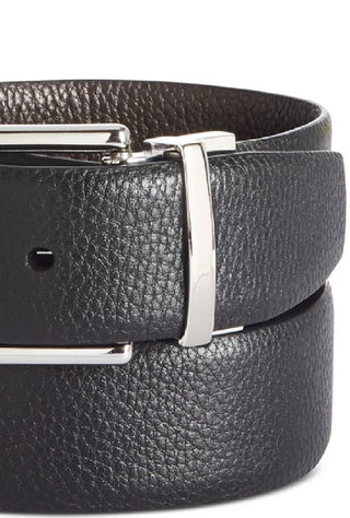 Cole Haan Men's Pebble Leather Reversible Belt Black Size 32