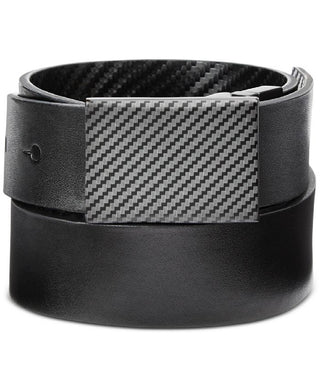 Calvin Klein Men's Plaque Buckle Reversible Leather Casual Belt Black Size 42