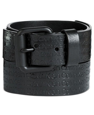Calvin Klein Men's Embossed Logo Belt Black Size 38