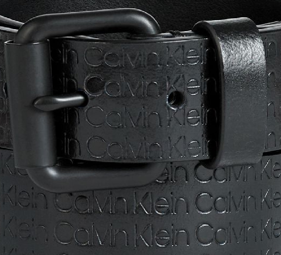 Calvin Klein Men's Embossed Logo Belt Black Size 40