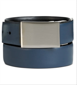 Calvin Klein Men's Feather Edge Plaque Reversible Belt Blue Size 36