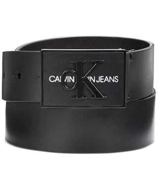 Calvin Klein Men's Logo Leather Belt Black Size 32