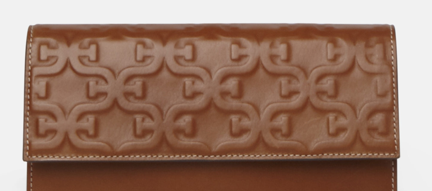 Sam Edelman Women's Eden Embossed Slim Crossbody In Luggage Bag Brown Size Regular
