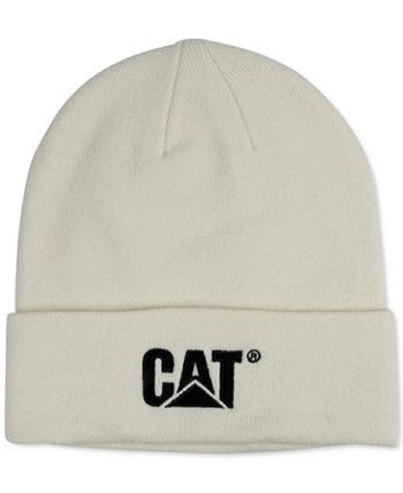 Caterpillar Men's Trademark Cuff Beanie Hat White Size Regular
