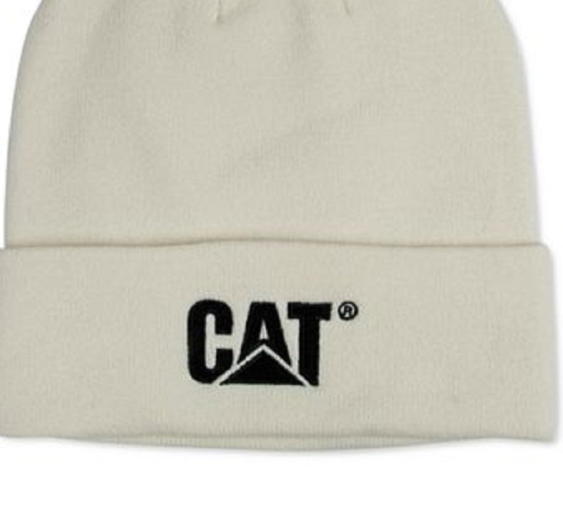 Caterpillar Men's Trademark Cuff Beanie Hat White Size Regular