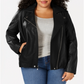 Michael Kors Women's Leather Moto Jacket Black Size 1X