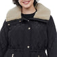 Michael Kors Women's Hooded Faux Fur Collar Quilted Coat Black Size 1X