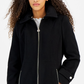 Michael Kors Women's Hooded Notched Collar Coat Black Size XX-Small