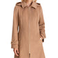 Michael Kors Women's Hooded Notched Collar Coat Brown Size XX-Small