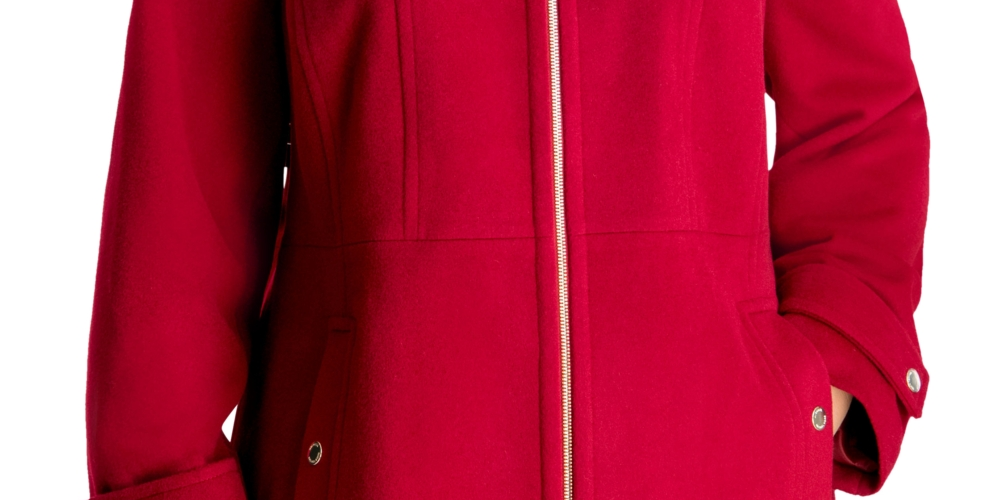 Michael Michael Kors Women's Hooded Point Collar Coat Red Size 3X