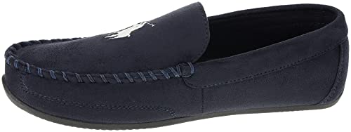 Ralph Lauren Men's Declan Plaid Moccasin House POLO Slipper Blue Size 12