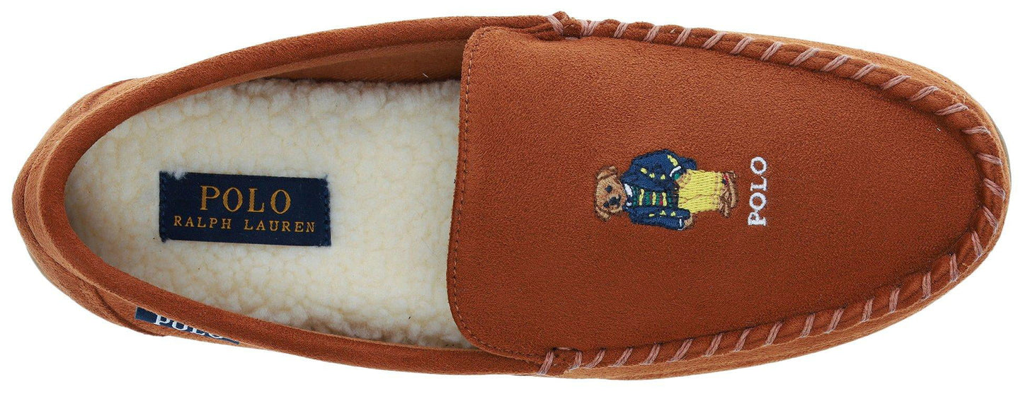 Ralph Lauren Men's Declan Bear Moccasin Slippers Brown Size 9 M