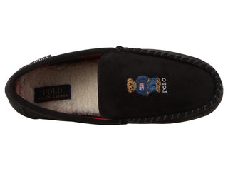 Ralph Lauren Men's Declan Bear Moccasin Slipper Black