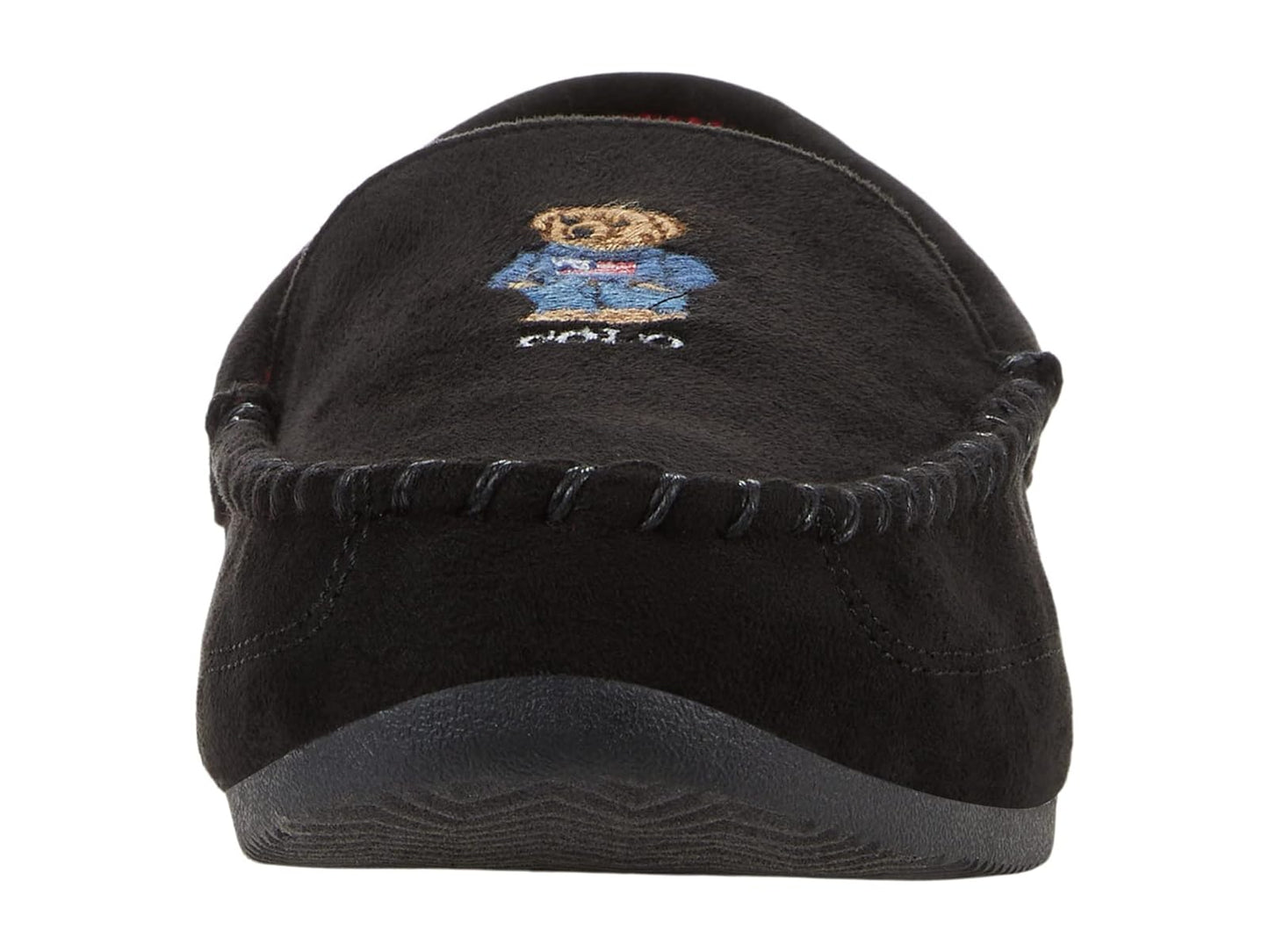 Ralph Lauren Men's Declan Bear Moccasin Slipper Black