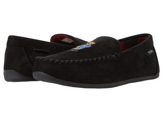 Ralph Lauren Men's Declan Bear Moccasin Slipper Black