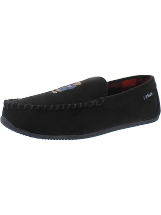 Ralph Lauren Men's Declan Bear Moccasin Slipper Black