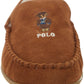Ralph Lauren Men's Collins Bear Memory Foam Moccasin Slippers Brown