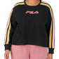 Fila Women's Clover Crewneck Logo Colorblocked Sweatshirt Black Size 3X